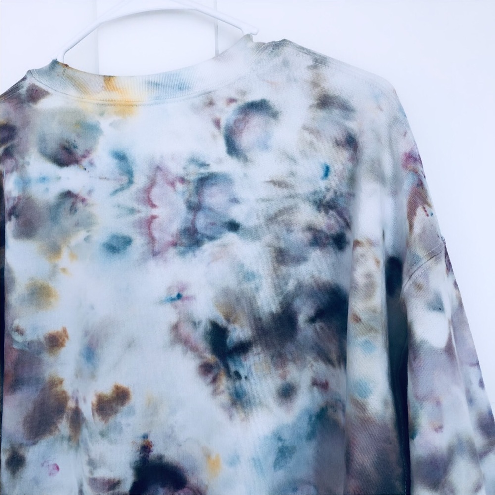 Tie Dye Custom Made Pullover Fleece Crewneck NEW - Picture 2 of 8